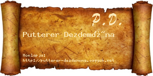 Putterer Dezdemóna névjegykártya